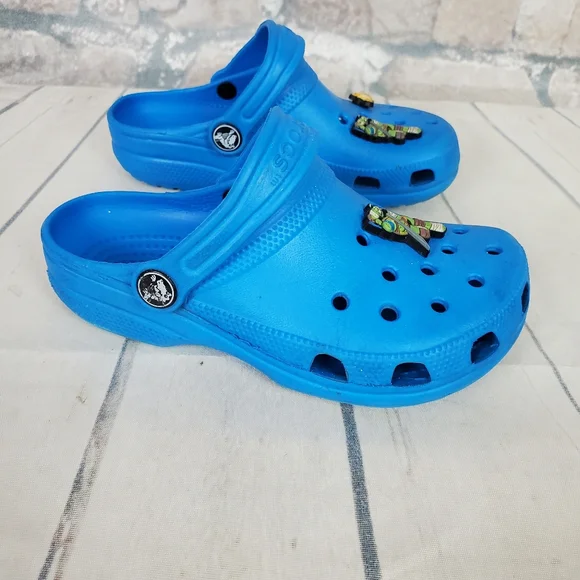 Crocs Classic Clog Blue 12/13 TMNT Nemo Jibbitz - Picture 1 of 14